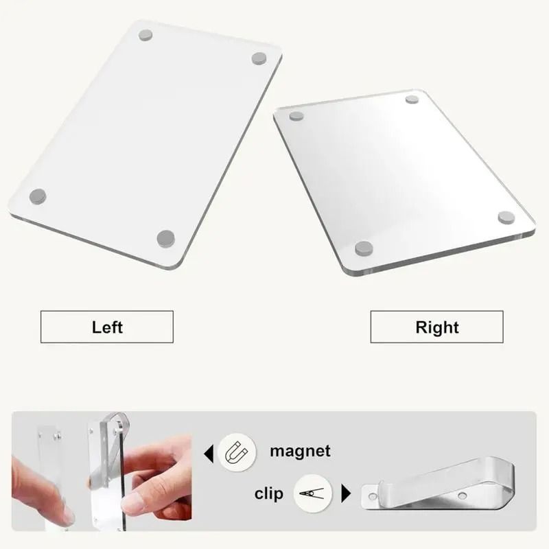 Car Sun Visor Magnetic Acrylic Photo Holder Clip Horizontal Vertical Display 2