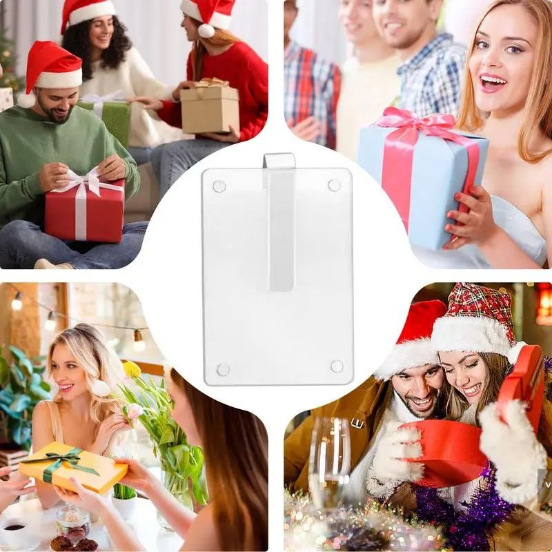 Car Sun Visor Magnetic Acrylic Photo Holder Clip Horizontal Vertical Display 3