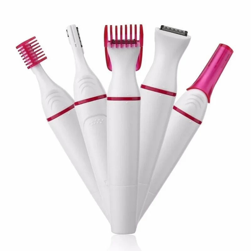 5 In 1 Women Epilator And Trimmer Set For Face Brows And Bikini Hair Removal 0