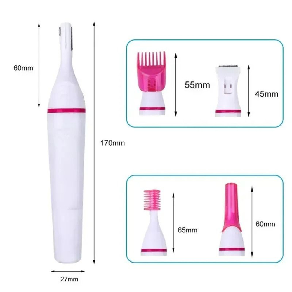 5 In 1 Women Epilator And Trimmer Set For Face Brows And Bikini Hair Removal 4