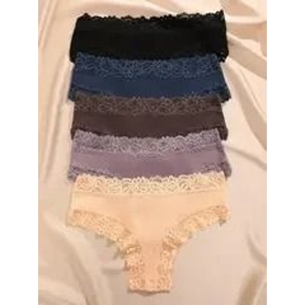 Cotton Floral Lace Patchwork Panties Set For Women 14