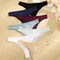 Cotton Ribbed Low Rise Thong Panties Set For Women 1
