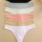 Cotton Ribbed Low Rise Thong Panties Set For Women 7