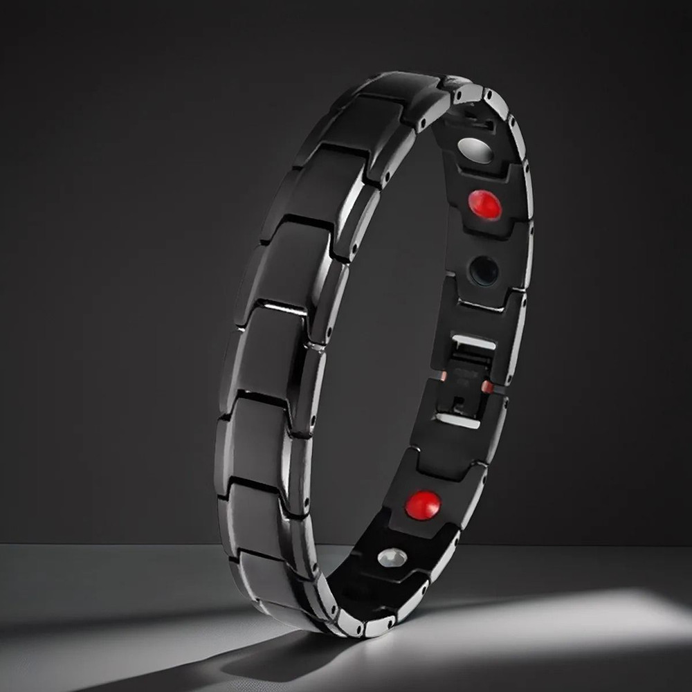 Men Magnetic Stainless Steel Bracelet For Casual Wear And Wellness Support 0