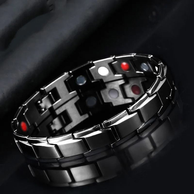 Men Magnetic Stainless Steel Bracelet For Casual Wear And Wellness Support 1