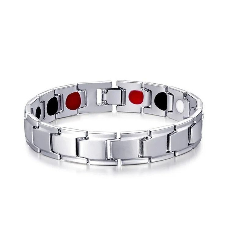 Men Magnetic Stainless Steel Bracelet For Casual Wear And Wellness Support 6