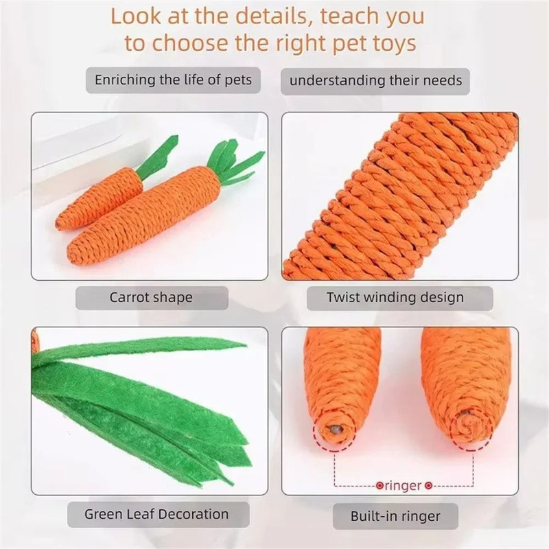 Interactive Carrot Squeak Toy For Cats And Dogs 3