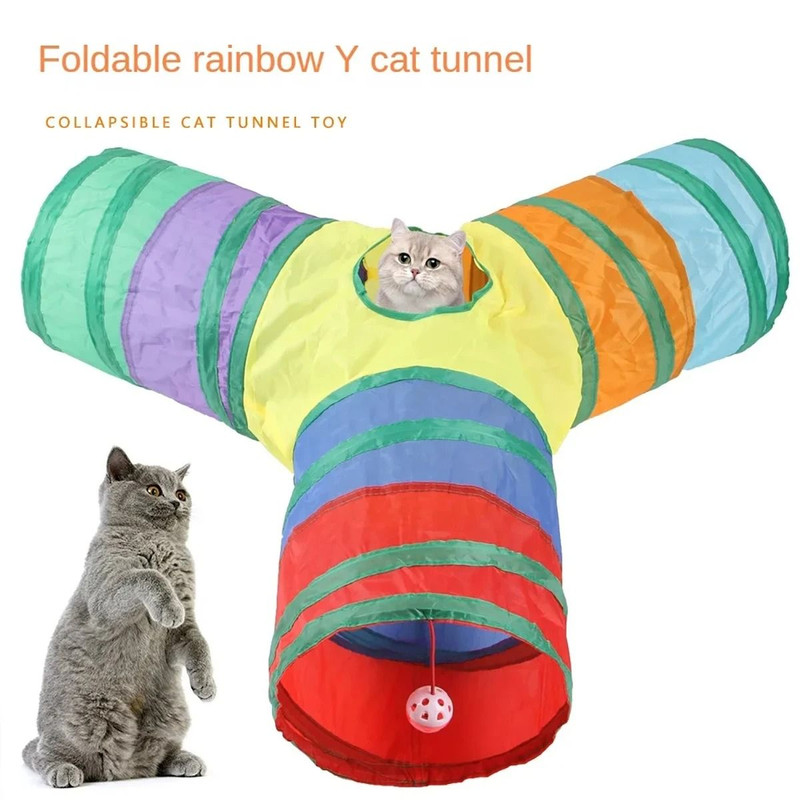 Foldable Cat Tunnel Play Toy For Indoor Fun 1