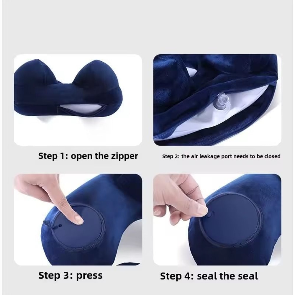 U Shaped Inflatable Travel Pillow Portable Air Neck Support Cushion 4