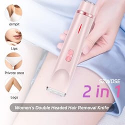 dual head painless women electric razor bikini trimmer wet and dry electric shaver