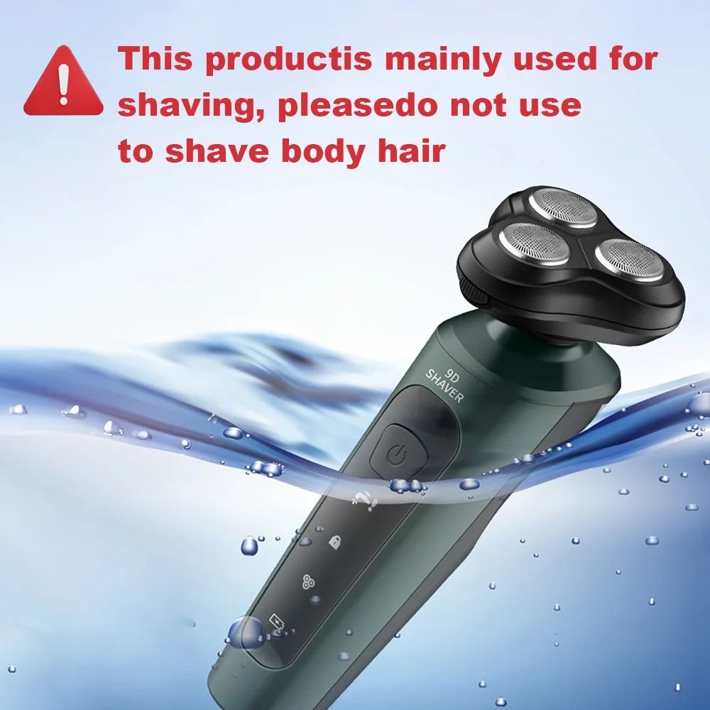 9D Electric Shaver Rechargeable USB High Power Beard Razor 5