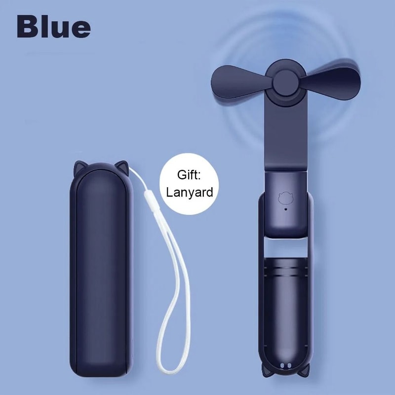Portable Mini Handheld Fan Foldable USB Rechargeable Travel Fan With Power Bank 9