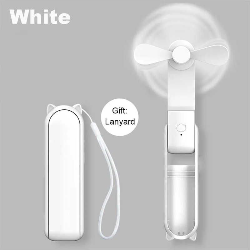 Portable Mini Handheld Fan Foldable USB Rechargeable Travel Fan With Power Bank 7