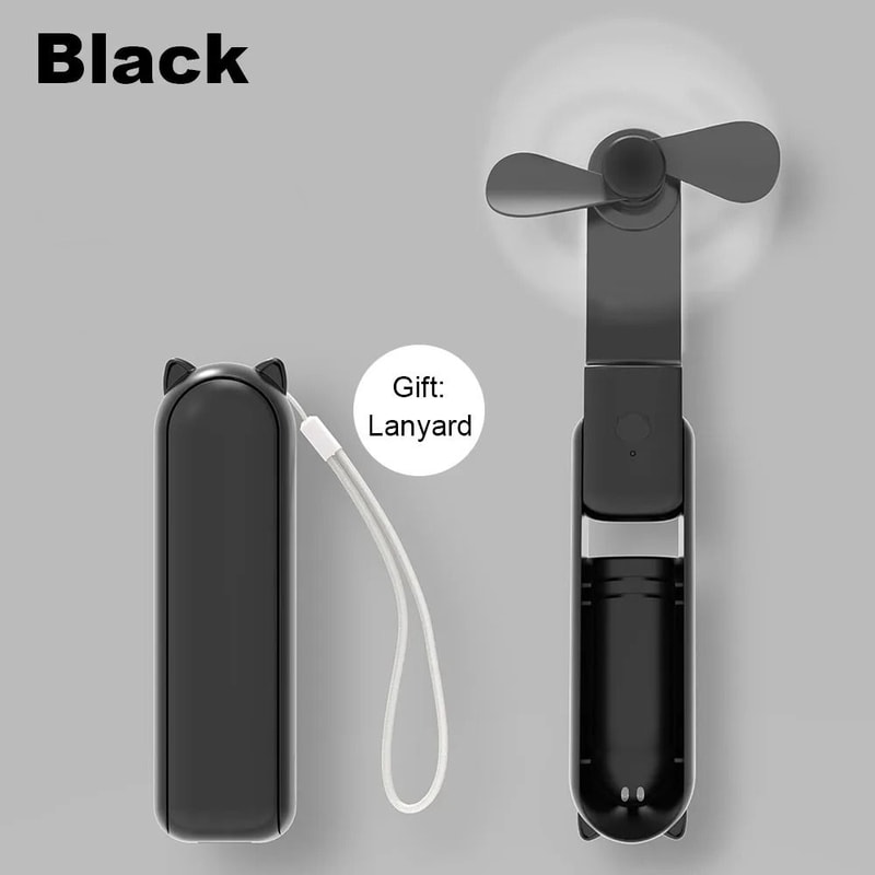 Portable Mini Handheld Fan Foldable USB Rechargeable Travel Fan With Power Bank 8