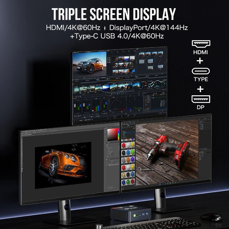 GMKtec M6 Mini PC AMD R5 6600H Compact Desktop Computer 16GB DDR5 512GB SSD WiFi 6E 2