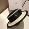 Hepburn Style Womens Flat Top Straw Hat Elegant Black White Fashion Sun Hat 6