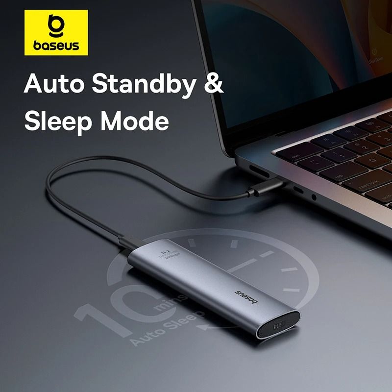 Baseus M2 SSD Enclosure Case 10Gbps Metal NVMe External Adapter 5
