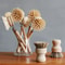 Bamboo Kitchen Cleaning Brush Natural Dish Scrubber Set 2