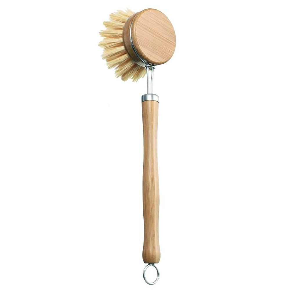 Bamboo Kitchen Cleaning Brush Natural Dish Scrubber Set 6