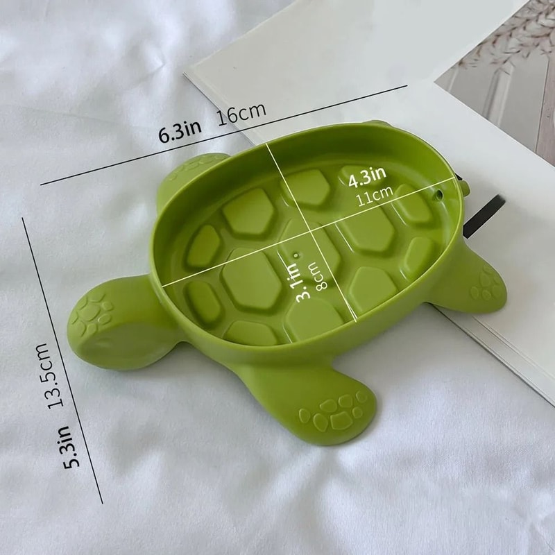 Turtle Shaped Soap Dish Ventilated Bathroom Organizer With Drain Holes 5