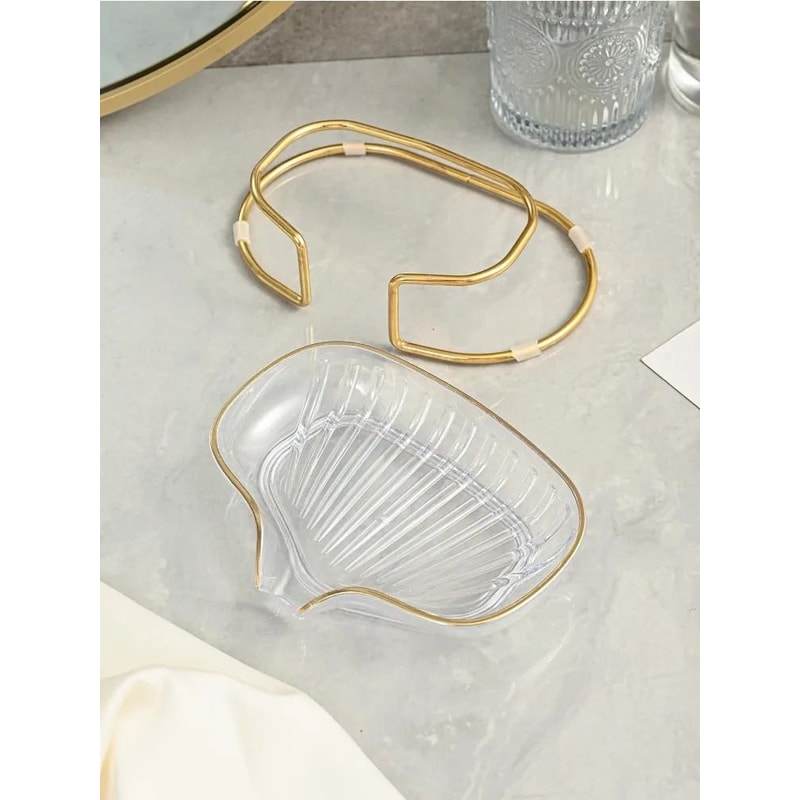 Bathroom Soap Dish Luxury Shower Soap Holder With Drain Water Storage Tray 4