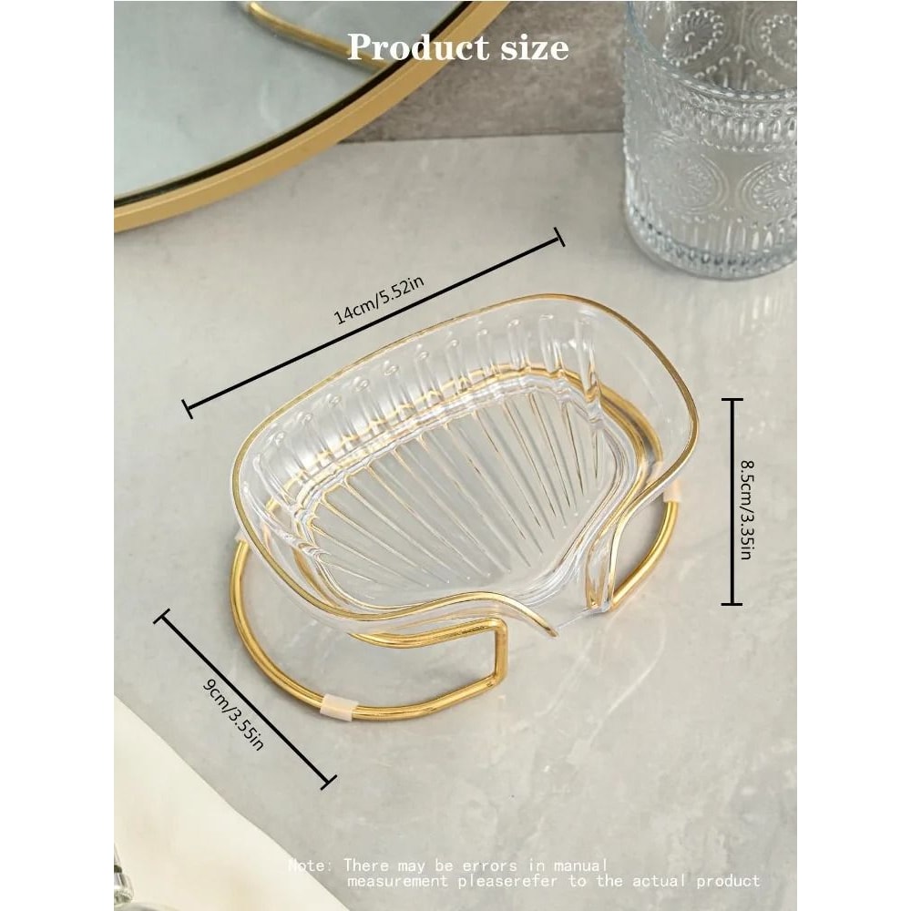 Bathroom Soap Dish Luxury Shower Soap Holder With Drain Water Storage Tray 5