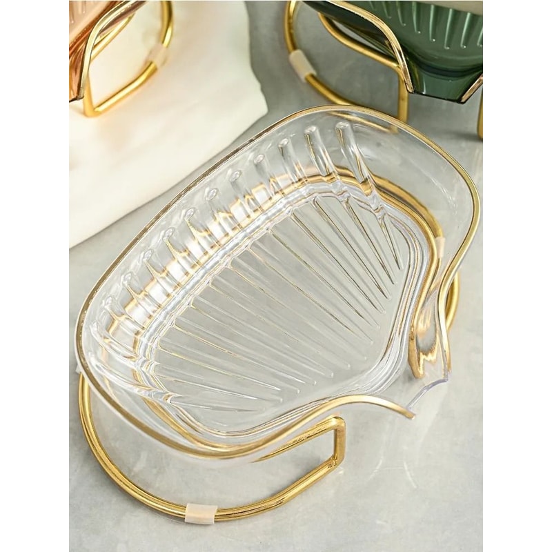 Bathroom Soap Dish Luxury Shower Soap Holder With Drain Water Storage Tray 7