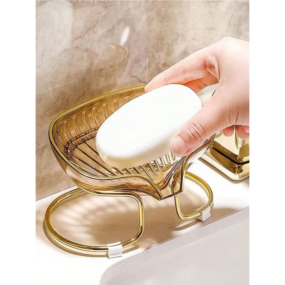 Bathroom Soap Dish Luxury Shower Soap Holder With Drain Water Storage Tray 8