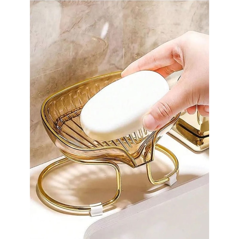 Bathroom Soap Dish Luxury Shower Soap Holder With Drain Water Storage Tray 8