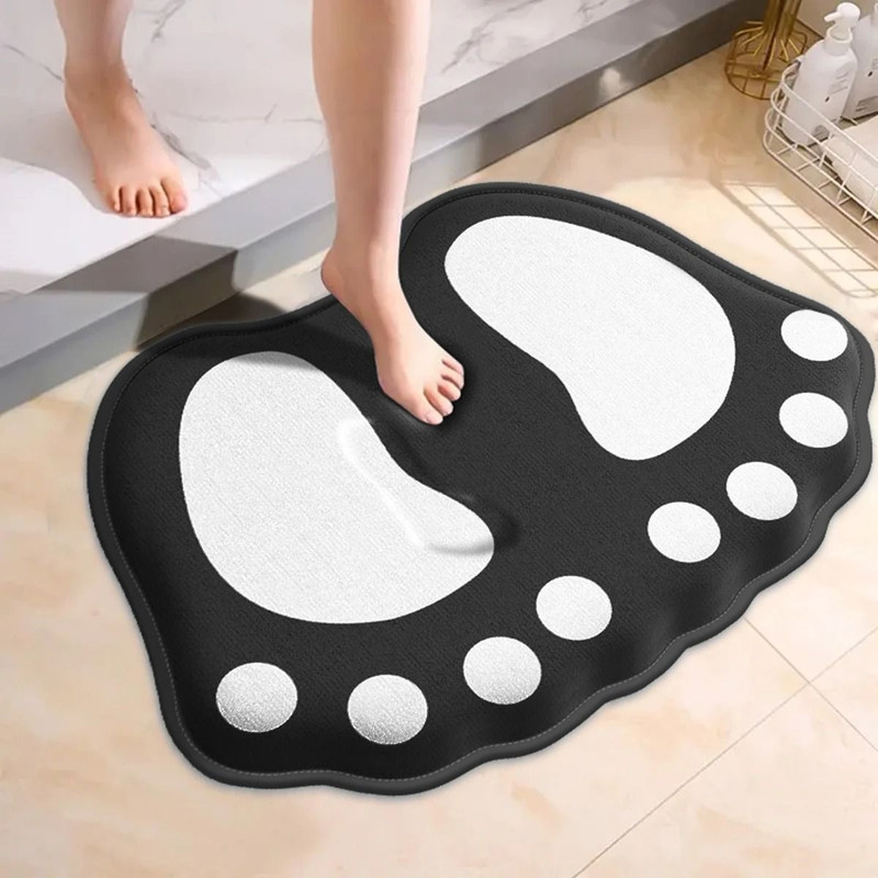 Bath Mat Anti Slip Bathroom Mat Claw Pattern Absorbent Floor Carpet 2