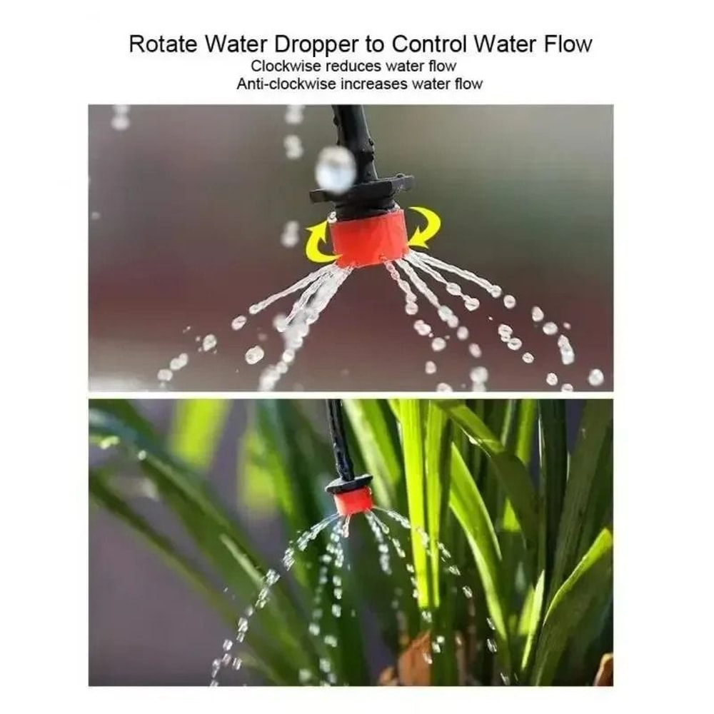 Automatic Watering Garden Hose Micro Drip Watering Kit Adjustable Nozzle System 2