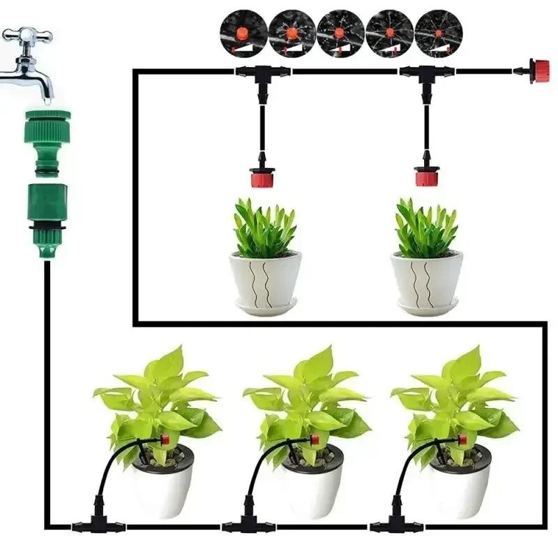 Automatic Watering Garden Hose Micro Drip Watering Kit Adjustable Nozzle System 3
