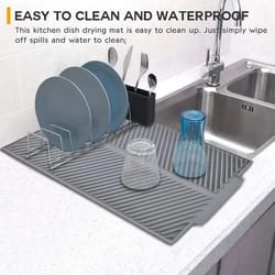 silicone drain pad drying mat non slip kitchen mat for pots dishes and tableware