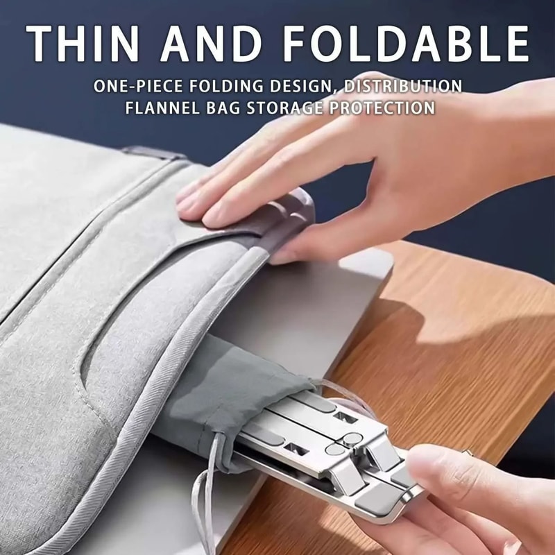 Adjustable Aluminum Laptop Stand Portable Foldable Desk Riser For 8 To 16 Inch Laptops 4