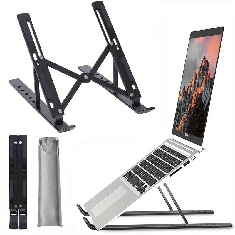 Adjustable Aluminum Laptop Stand Portable Foldable Desk Riser For 8 To 16 Inch Laptops 7