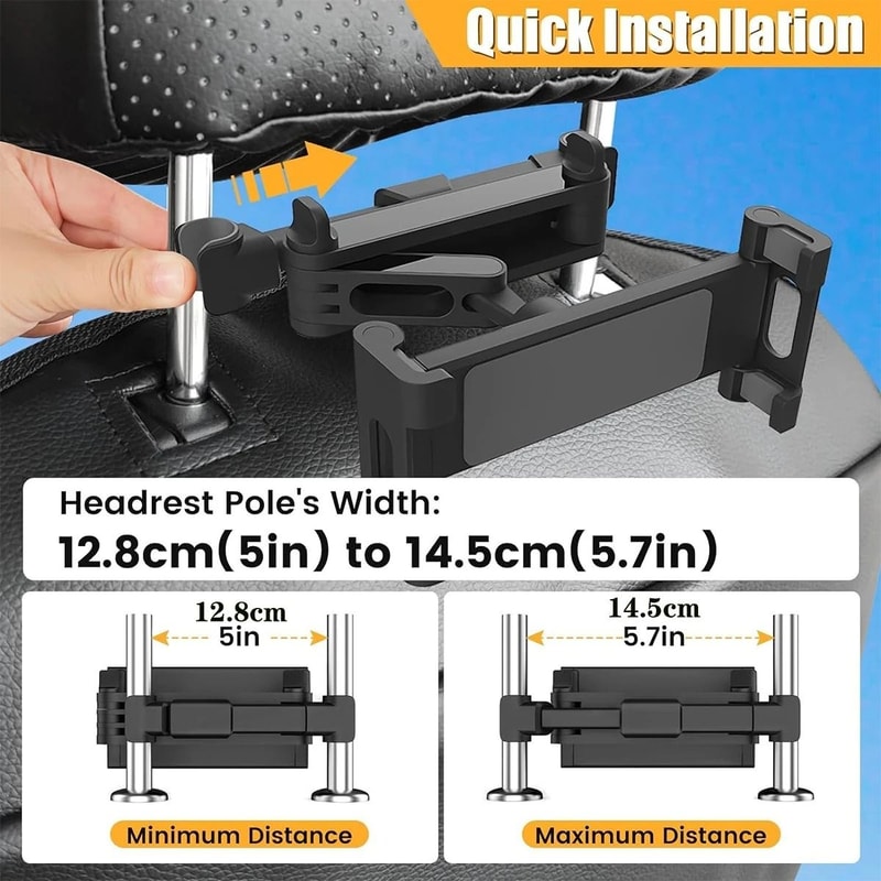 Car Headrest Tablet Holder With Adjustable Mount For Phones And Tablets 5