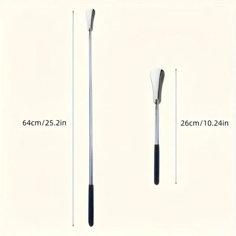 Extendable Shoe Horn Long Handle Stainless Steel Telescopic Shoehorn For Easy Wear 1