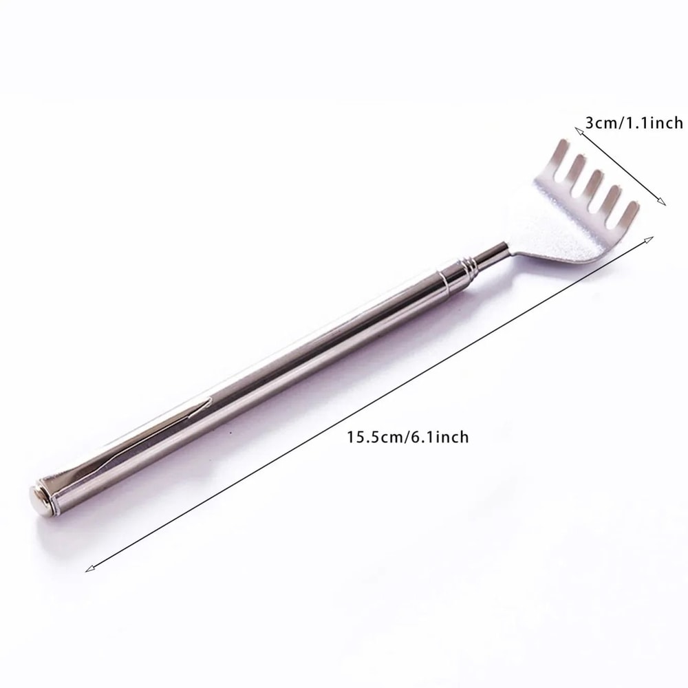 Adjustable Stainless Steel Back Scratcher With Retractable Claw For Itch Relief 1