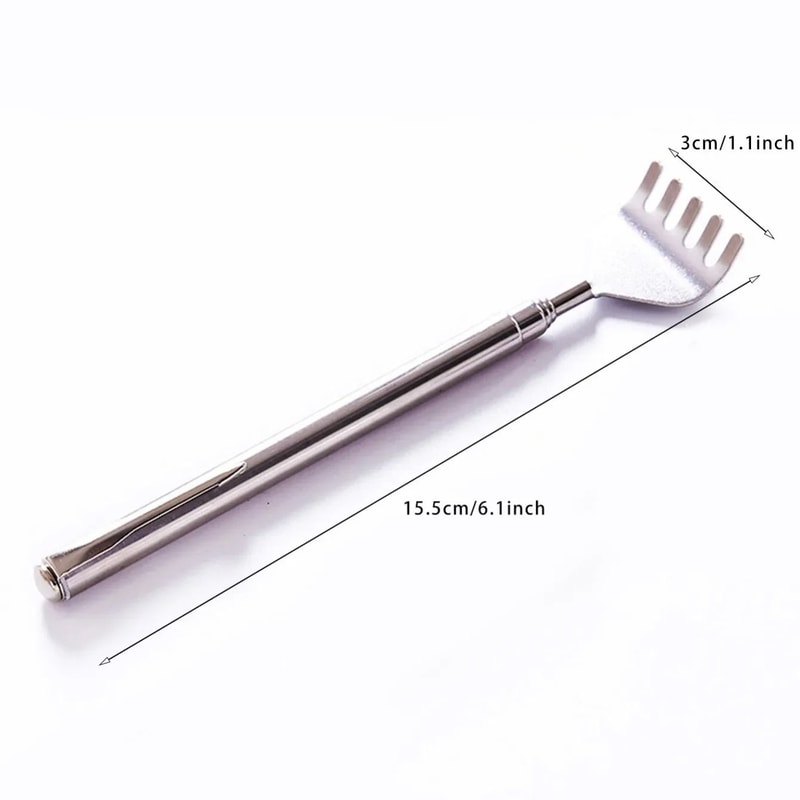 Adjustable Stainless Steel Back Scratcher With Retractable Claw For Itch Relief 1