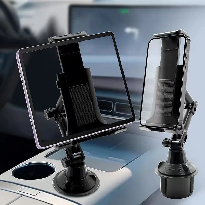 Car Cup Holder Tablet And Phone Mount With Heavy Duty Adjustable Base And 360 Degree Rotation 5