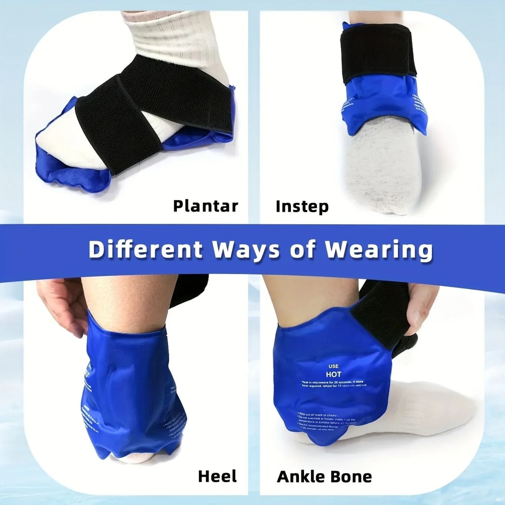 Reusable Ankle Ice Pack Wrap For Hot And Cold Therapy With Adjustable Strap For Pain Relief And Inj 3