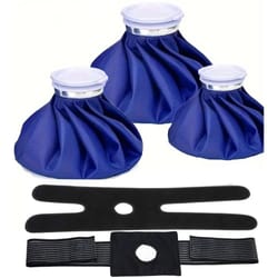 reusable hot and cold ice bag set with elastic support wrap for pain relief and injury recovery