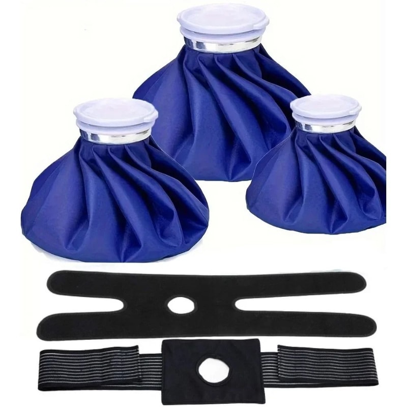 Reusable Hot And Cold Ice Bag Set With Elastic Support Wrap For Pain Relief And Injury Recovery 0