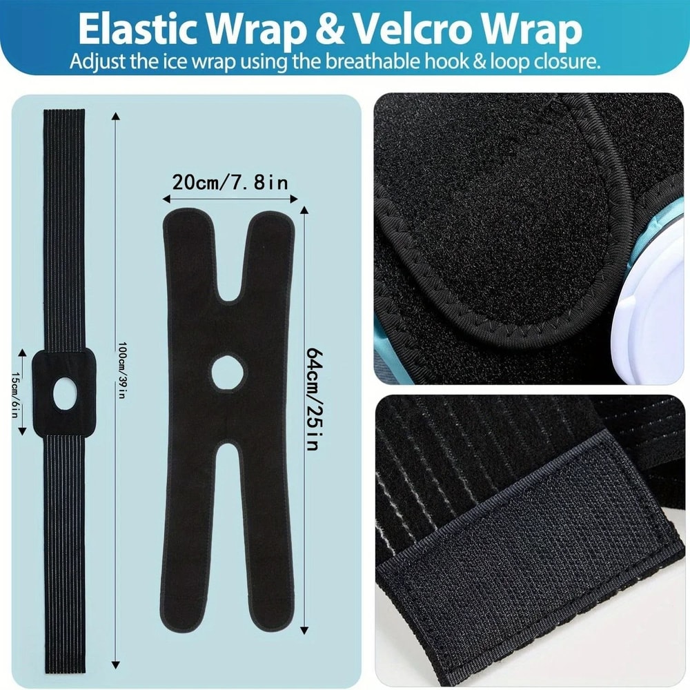 Reusable Hot And Cold Ice Bag Set With Elastic Support Wrap For Pain Relief And Injury Recovery 2