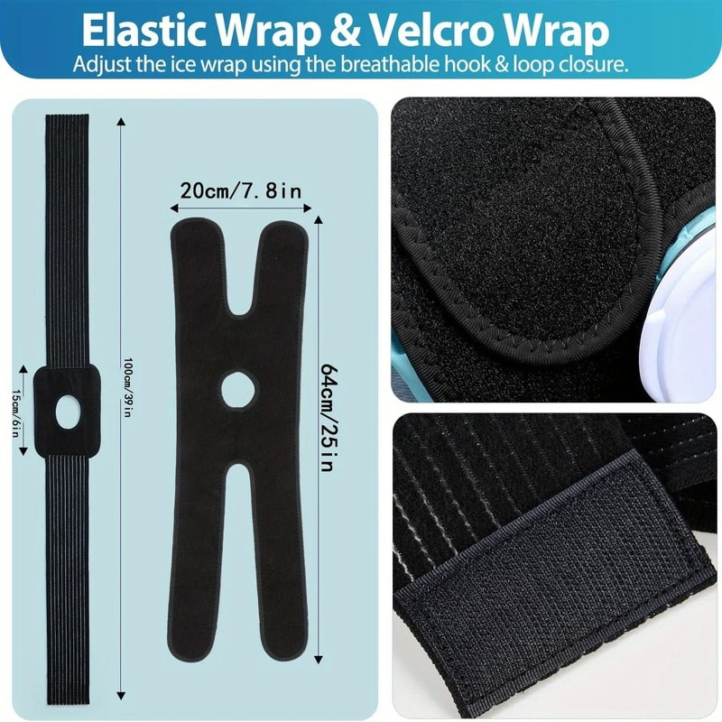 Reusable Hot And Cold Ice Bag Set With Elastic Support Wrap For Pain Relief And Injury Recovery 2