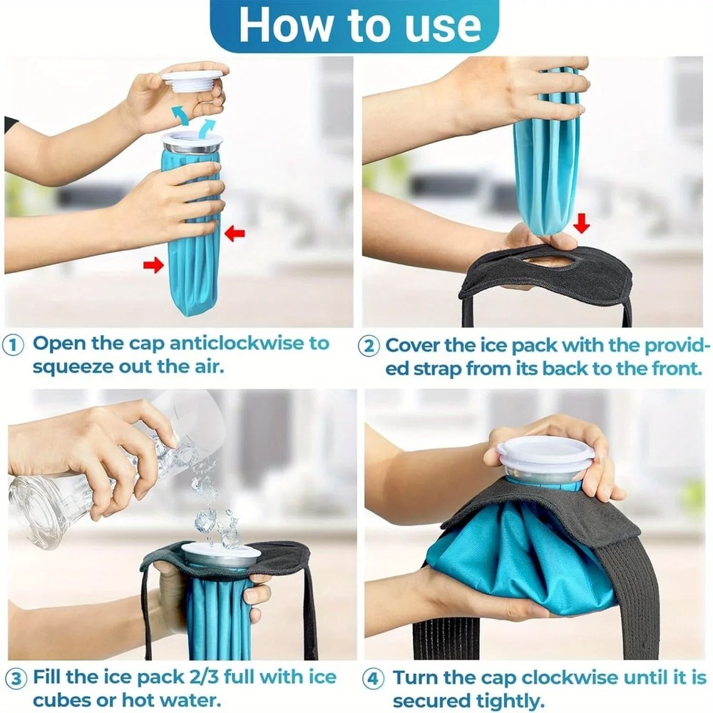 Reusable Hot And Cold Ice Bag Set With Elastic Support Wrap For Pain Relief And Injury Recovery 3