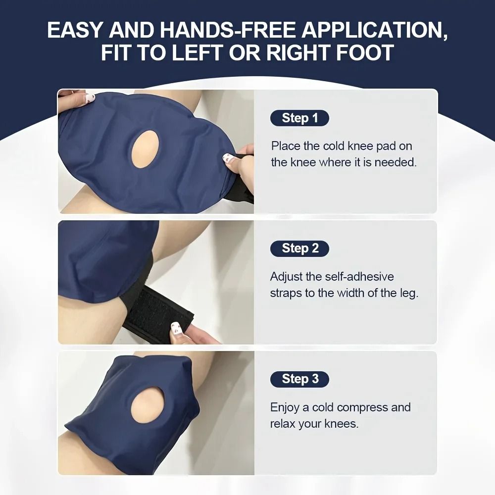Reusable Gel Knee Ice Pack Wrap For Hot And Cold Therapy With Adjustable Strap 3