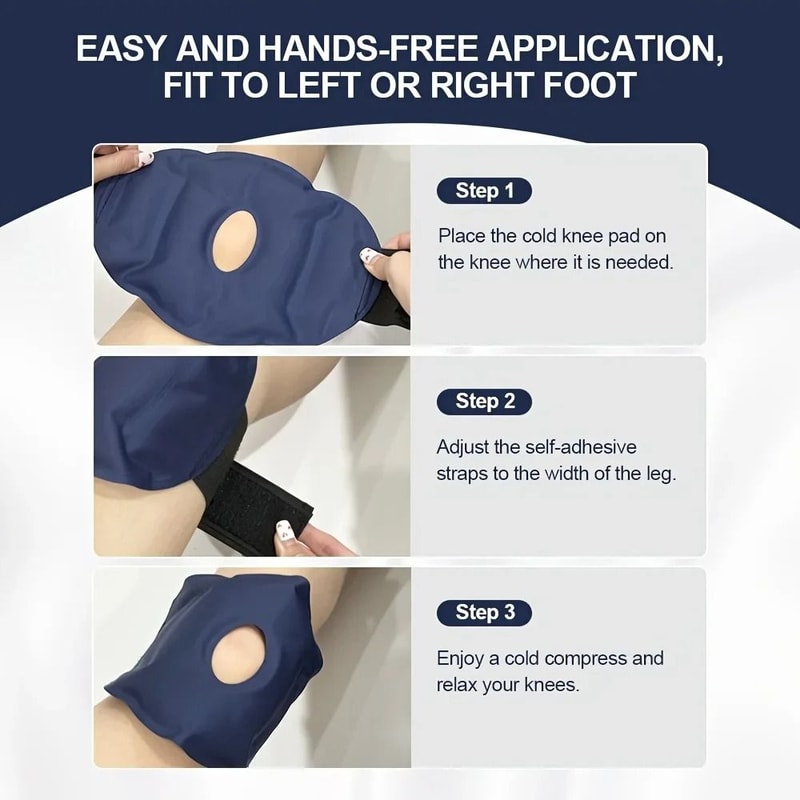 Reusable Gel Knee Ice Pack Wrap For Hot And Cold Therapy With Adjustable Strap 3
