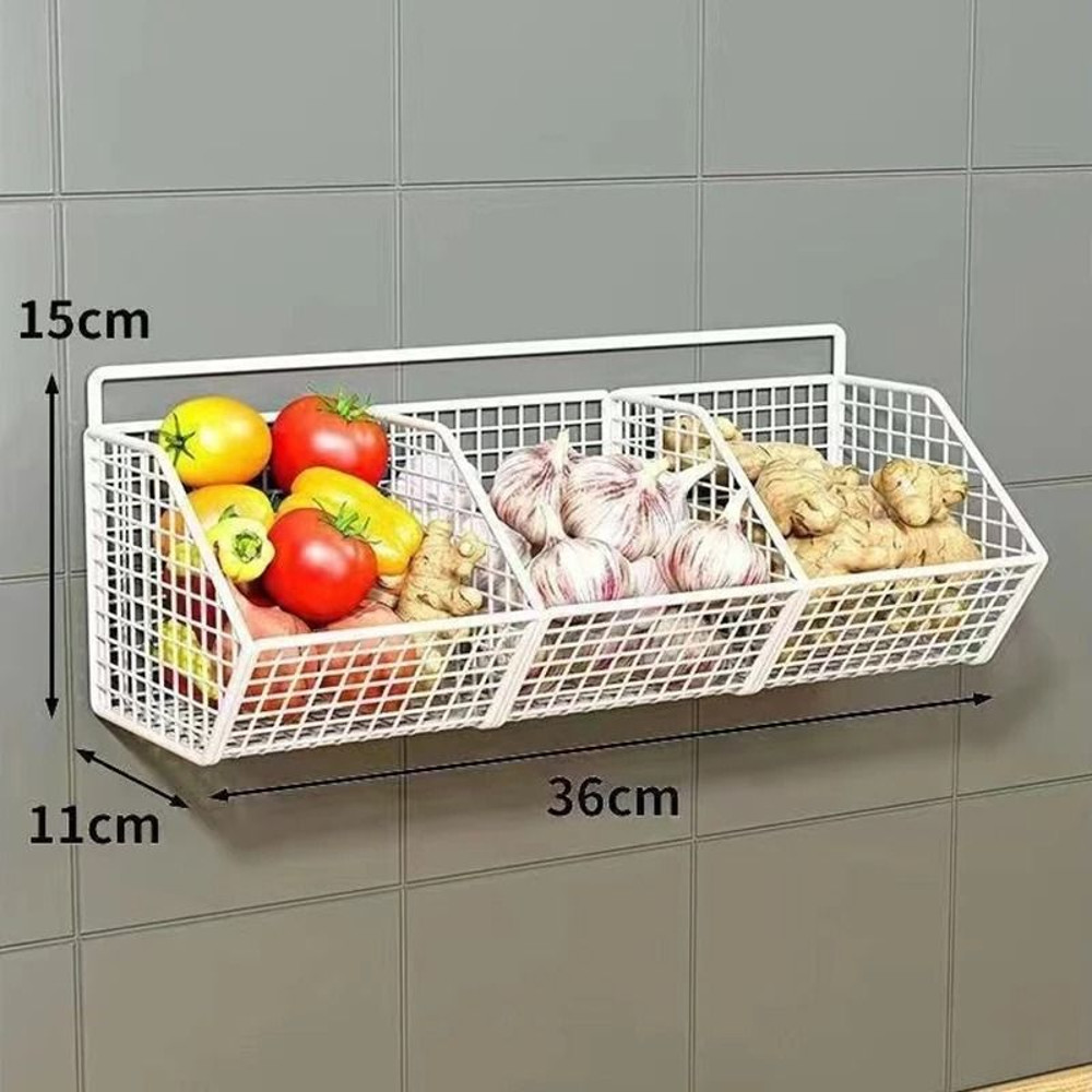 Wall Mounted Kitchen Storage Basket For Vegetables And Fruits 3