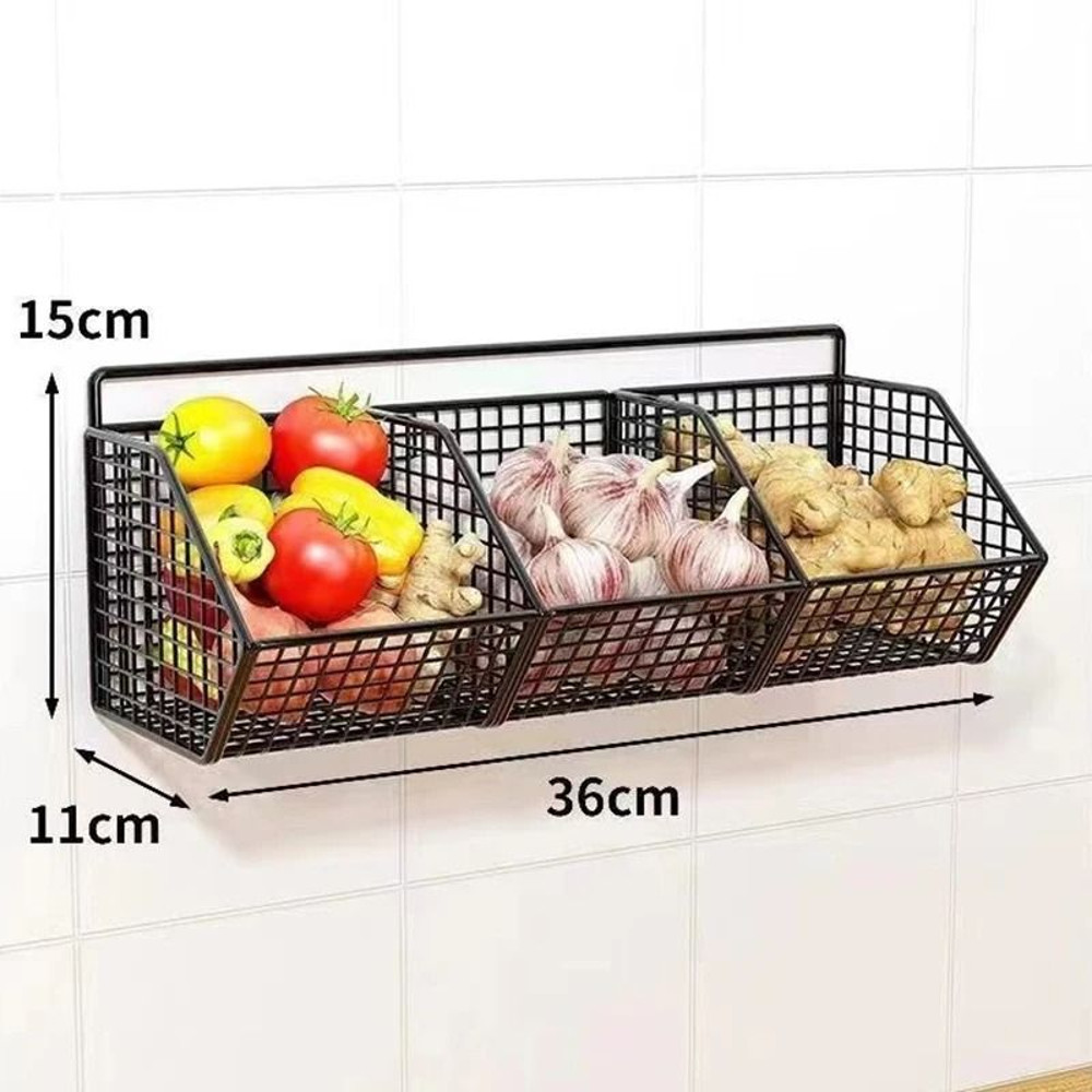 Wall Mounted Kitchen Storage Basket For Vegetables And Fruits 6
